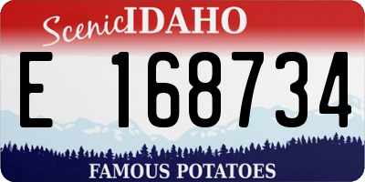 ID license plate E168734