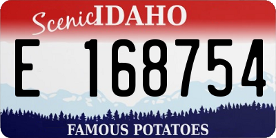 ID license plate E168754