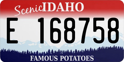 ID license plate E168758