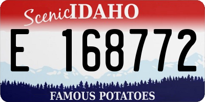ID license plate E168772