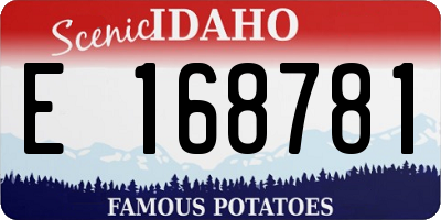 ID license plate E168781