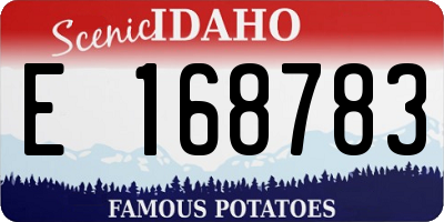 ID license plate E168783