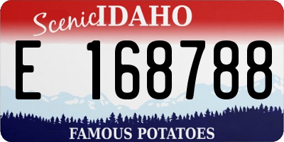 ID license plate E168788