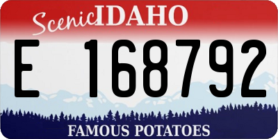 ID license plate E168792