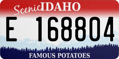 ID license plate E168804