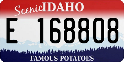 ID license plate E168808