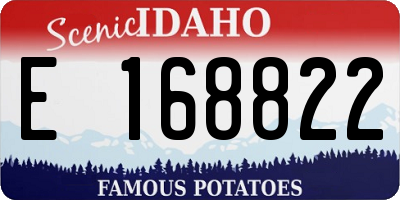 ID license plate E168822