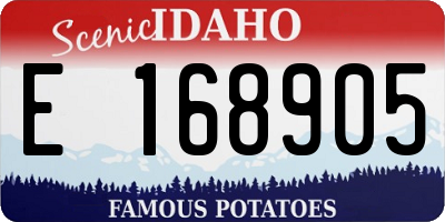 ID license plate E168905