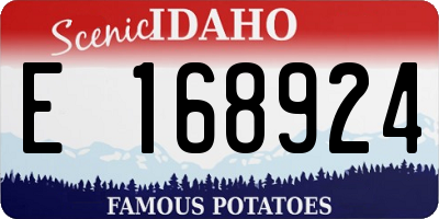 ID license plate E168924