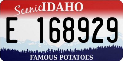 ID license plate E168929