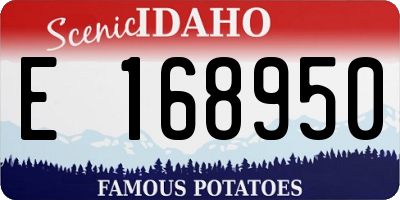 ID license plate E168950