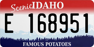 ID license plate E168951