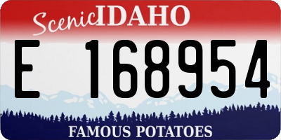 ID license plate E168954