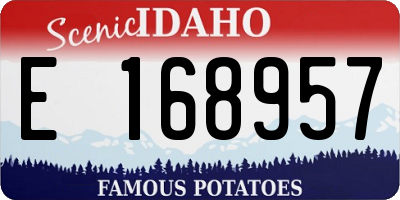 ID license plate E168957