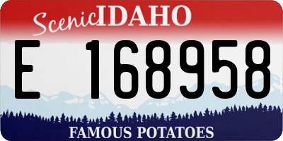 ID license plate E168958