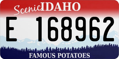 ID license plate E168962
