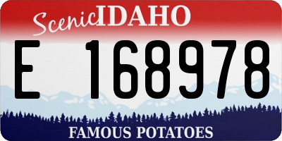 ID license plate E168978