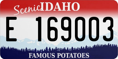 ID license plate E169003