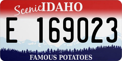 ID license plate E169023