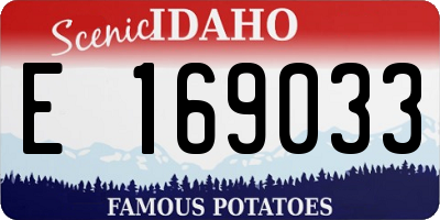 ID license plate E169033