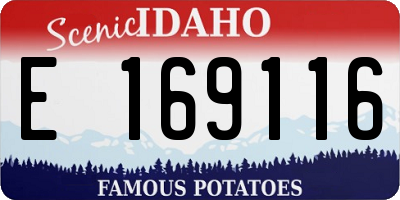 ID license plate E169116
