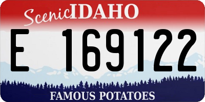 ID license plate E169122