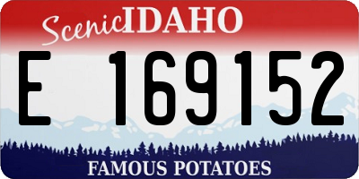 ID license plate E169152