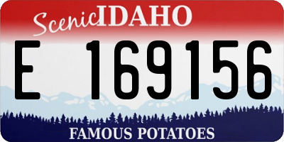 ID license plate E169156