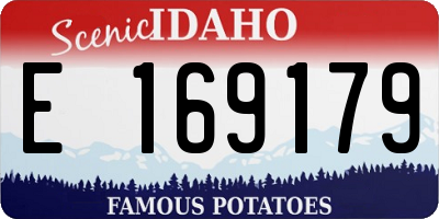 ID license plate E169179