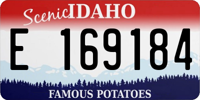 ID license plate E169184