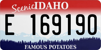 ID license plate E169190