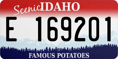 ID license plate E169201
