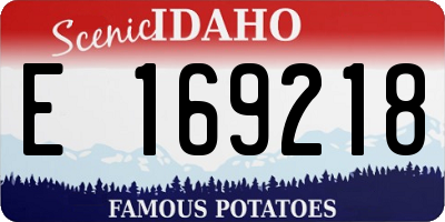 ID license plate E169218