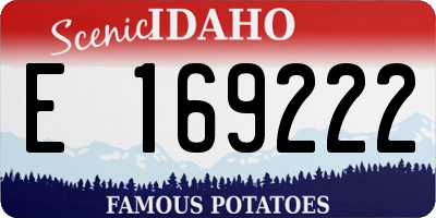 ID license plate E169222