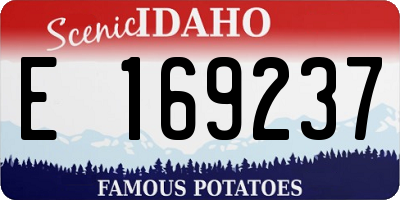 ID license plate E169237