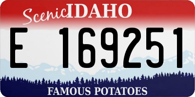 ID license plate E169251