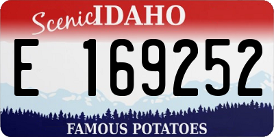 ID license plate E169252