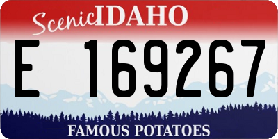 ID license plate E169267