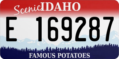 ID license plate E169287