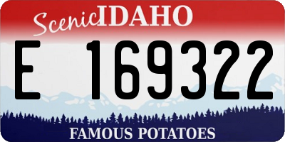 ID license plate E169322