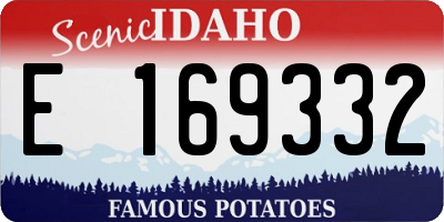 ID license plate E169332