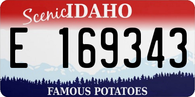 ID license plate E169343