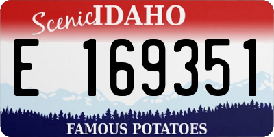 ID license plate E169351