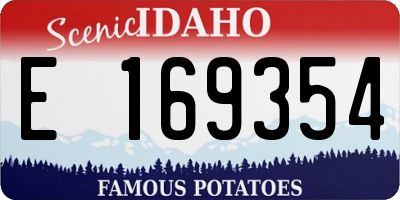 ID license plate E169354