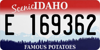 ID license plate E169362