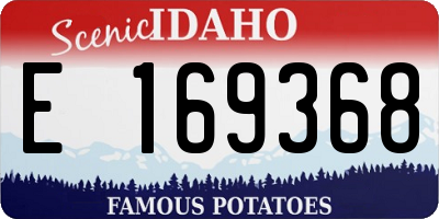 ID license plate E169368