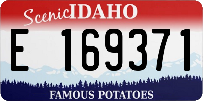 ID license plate E169371