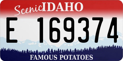 ID license plate E169374