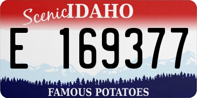 ID license plate E169377