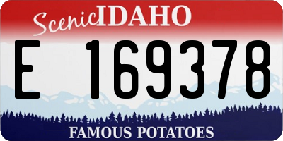 ID license plate E169378